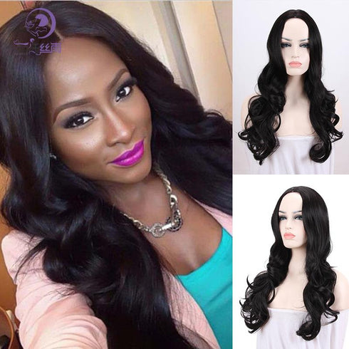 High temperature silk long curly hair matte big wave wig